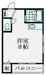 鹿鳴館2 ワンルームの間取図画像