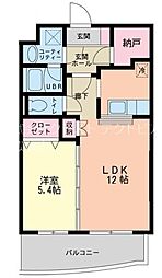 プリマベガ 2階1LDKの間取り