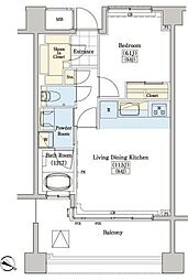 レジディアタワー上池袋タワーサイド 1LDKの間取図画像