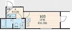 ミレハイムB 1Kの間取図画像