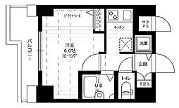 ステージファースト戸越銀座 6階1Kの間取り