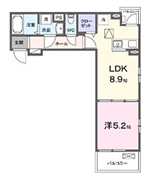 グラース 1LDKの間取図画像