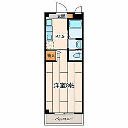 パルハイム 1Kの間取図画像