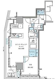 パークアクシス五反田スカイタワー 1LDKの間取図画像