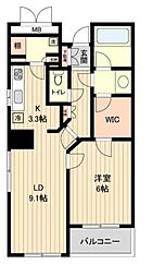 サウスポート品川レジデンス 3階1LDKの間取り