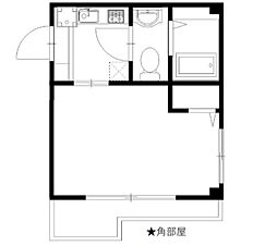 Castle自由が丘 1Kの間取図画像
