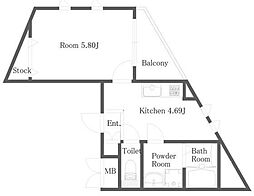 カイルア・ヴィラ 2階1DKの間取り