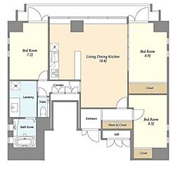 Qu4ttro Arca 九段 3階2SLDKの間取り
