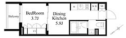 ラティエラ上野入谷 1DKの間取図画像