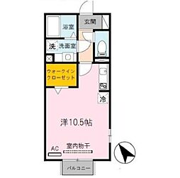ウイングY&K ワンルームの間取図画像