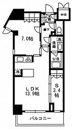 レジディア杉並方南町 5階2LDKの間取り