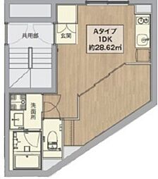 ミライズ中野江原町レジデンス 5階1DKの間取り