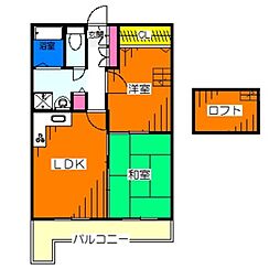 メゾン川口 2LDKの間取図画像