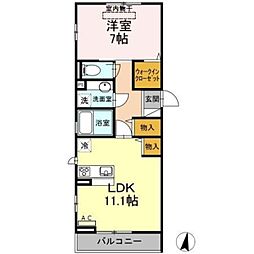 ブリーズ綾瀬 3階1LDKの間取り