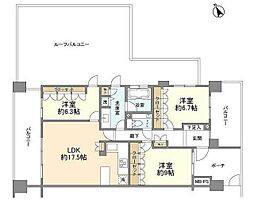 クリオレミントンハウス阿佐ヶ谷 12階3LDKの間取り