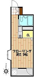 スカイコート・J ワンルームの間取図画像