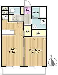 アンドミーワ 1階1LDKの間取り