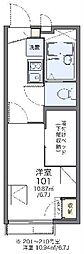 レオパレスシティパルつつじが丘 1Kの間取図画像