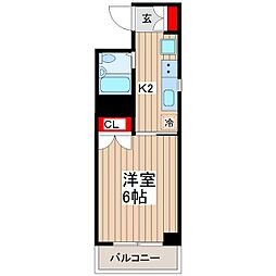 アーバンタニ 4階1Kの間取り