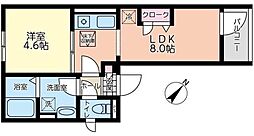 フェリス千石 2階1LDKの間取り