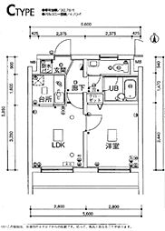東急東横線 祐天寺駅 徒歩10分の賃貸マンション 4階1LDKの間取り