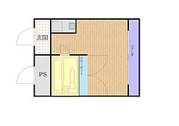 コンドミニアム小田急相模原 3階ワンルームの間取り