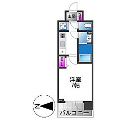 Cion Osaka East Gate 1Kの間取図画像