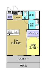 天草マリンヴュー 1階1LDKの間取り