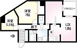 PRISMCOURT平井 2LDKの間取図画像
