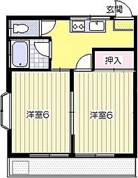 若草ムラノ 2階2Kの間取り