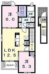 カルム メゾン 2階2LDKの間取り