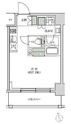 ルブリカント アラカワ ベース 9階ワンルームの間取り