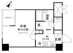 クレール本町 6階1Kの間取り