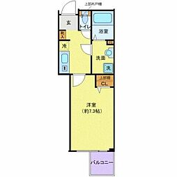 CREVISTA赤羽 1Kの間取図画像