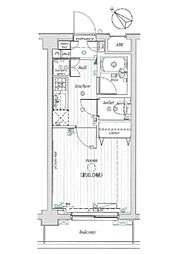 東急池上線 石川台駅 徒歩4分の賃貸マンション 3階1Kの間取り