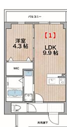 ソリティア西宮池田 1LDKの間取図画像
