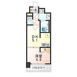 プレサンスTHE　KYOTO　澄華 3階1DKの間取り