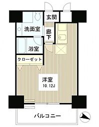レジディア麻布十番2 ワンルームの間取図画像