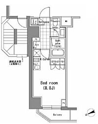 パークハビオ新橋 3階ワンルームの間取り