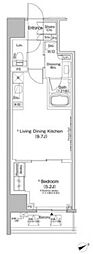ザ・パークハビオ日本橋茅場町 1LDKの間取図画像