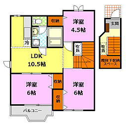 ニュークレストールA 3LDKの間取図画像