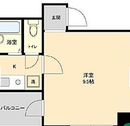 S-FORT日本橋箱崎 1Kの間取図画像