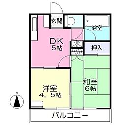 シルバーハイツ 2Kの間取図画像