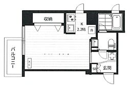 HNクボデラビル ワンルームの間取図画像