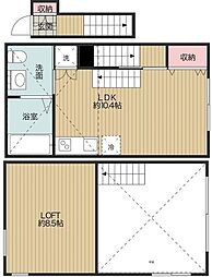 アップライン東府中 2階1LDKの間取り