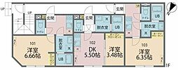 カインドネス西瑞江 1Kの間取図画像