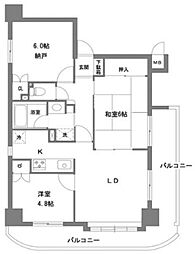LaVita 谷塚駅前II 7階2SLDKの間取り