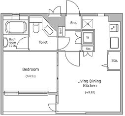 RESIDIA笹塚 1LDKの間取図画像