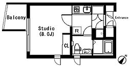 ラティエラ武蔵小山 5階1Kの間取り