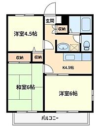 キャニオンハヤシ 3階3Kの間取り